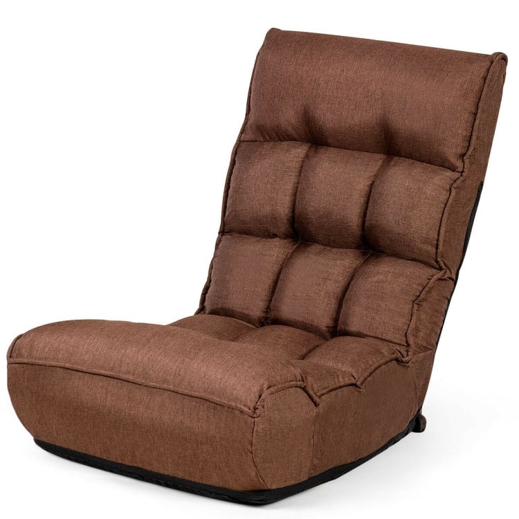 4-Position Adjustable Floor Chair Folding Lazy Sofa - 24" x 26" x 31" (L x W x H)
