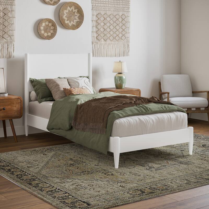 Pasadena Solid Wood Low Profile Platform Bed - White - Twin XL