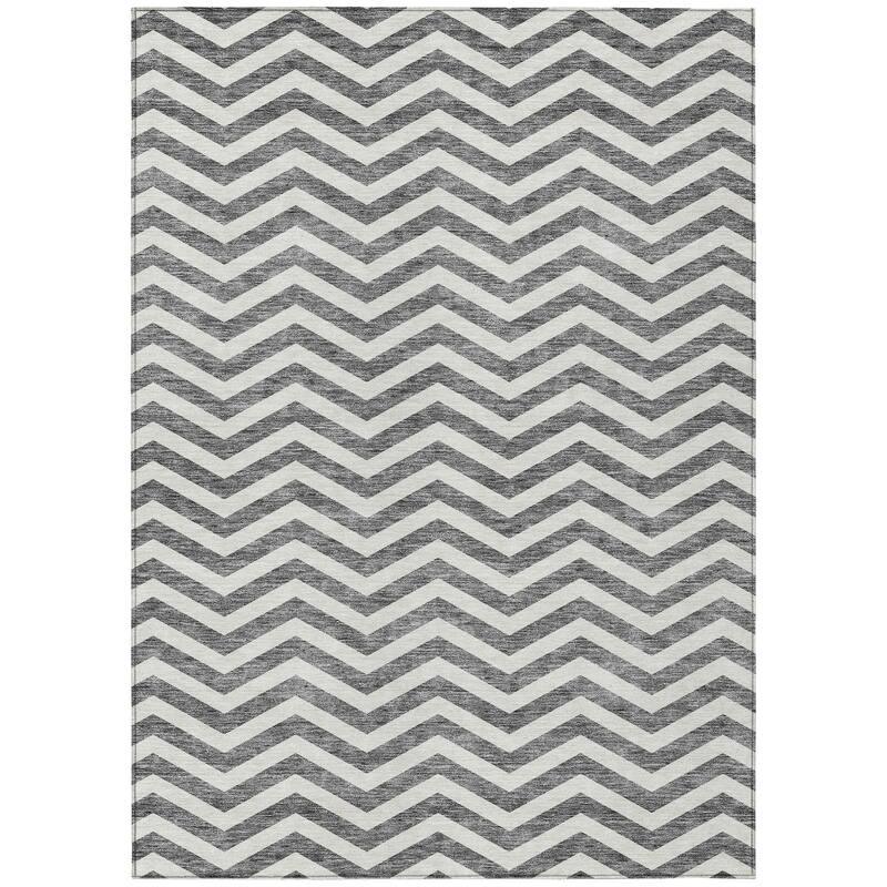 Machine Washable Indoor/ Outdoor Chantille Chevron Stripe Rug