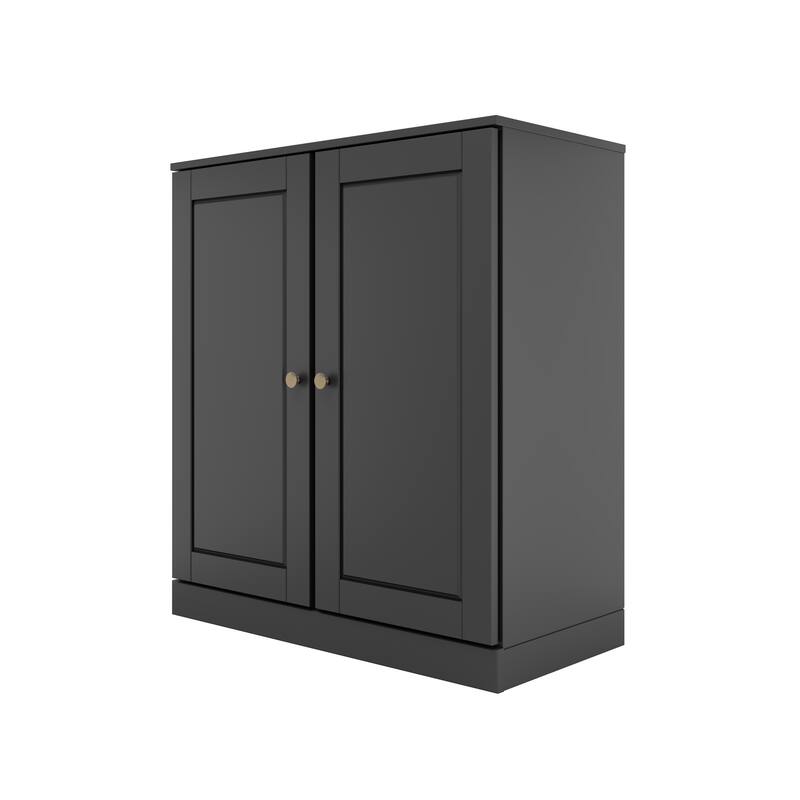 Palace Imports 100% Solid Wood TV Stand with Solid Doors for TVs up to 32"