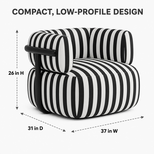 Zebra Striped Accent Chair with Fixed Back - On Sale - Bed Bath