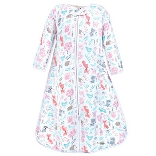 Hudson Baby Infant Girl Long Sleeve Muslin Sleeping Bag, Wearable Blanket, Sleep Sack, Woodland Fox, 12-18 Months