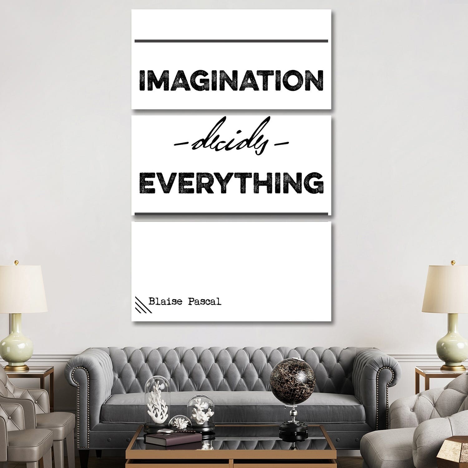 iCanvas Imagination Decide Everything - Blaise Pascal Quote by Nordic  Print Studio 3-Piece Canvas Wall Art Set - On Sale - Bed Bath & Beyond -  35589010