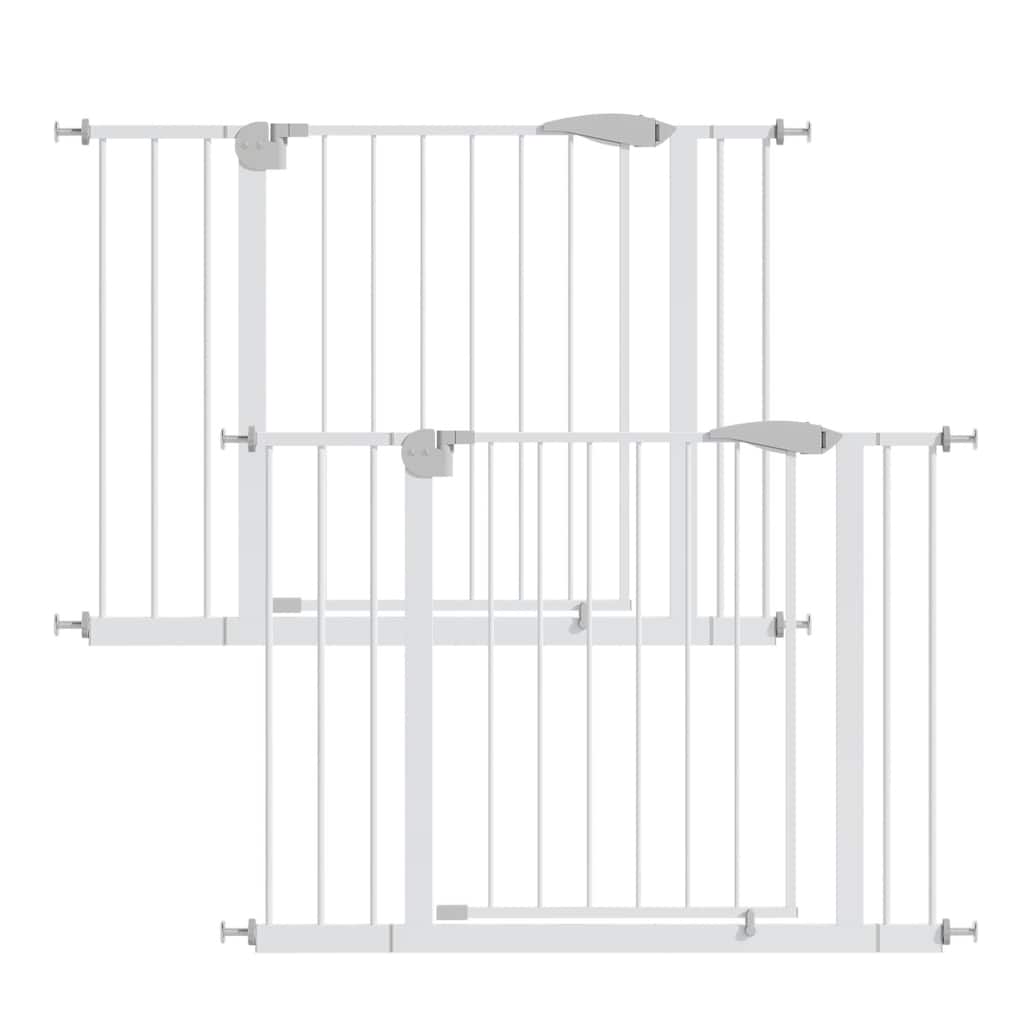 2 Pack 29.5-44.1" Wide Baby Gate for Stairs, Dog Gate Indoor for Doorways, No Drilling Pressure Mounted Pet Gates for Kids