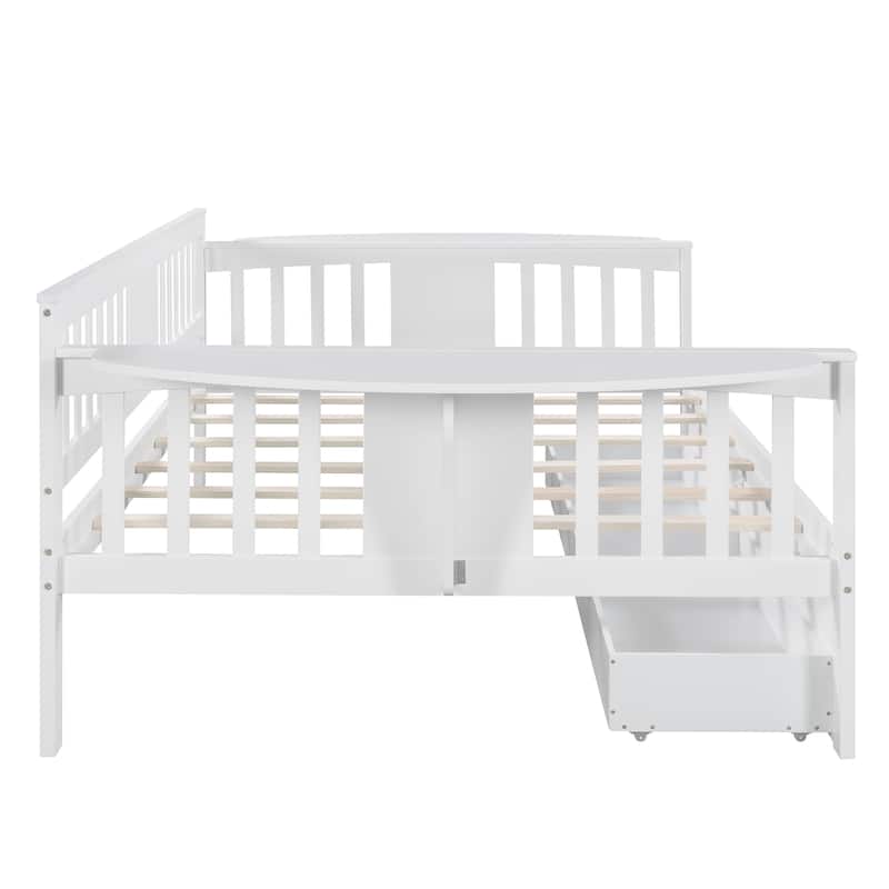Daybed with 2 Drawers and Wood Slat Support