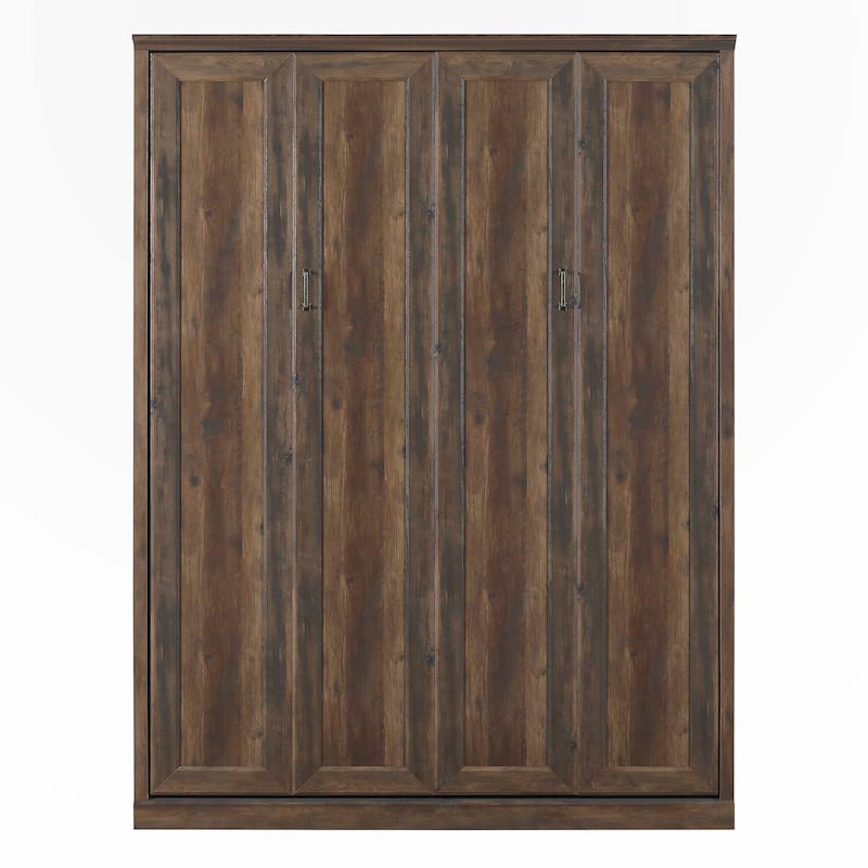 Queen Size Murphy Wall Bed Cabinet Space-Saving Bed for Guest Room