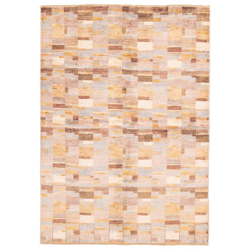 ECARPETGALLERY Hand-knotted Peshawar Ziegler Tan Wool Rug - 5'6 x 7'9