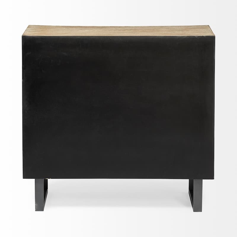 Bellefontaine Natural Fir Veneer & Fabric w/ Graphite Frame & 2 Doors Accent Cabinet