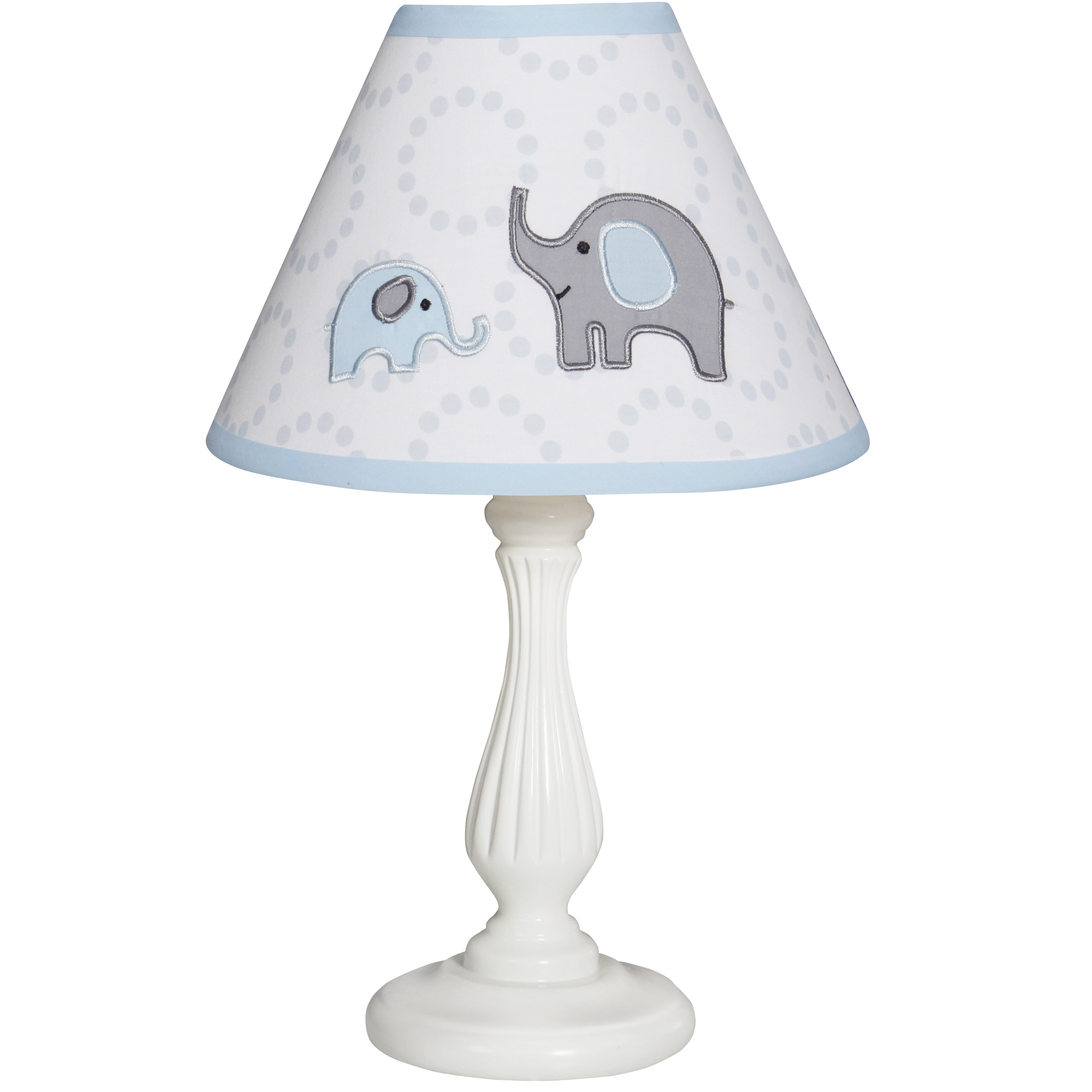 Geenny Optimababy Blue Grey Elephant Lamp Shade Without Base Bed