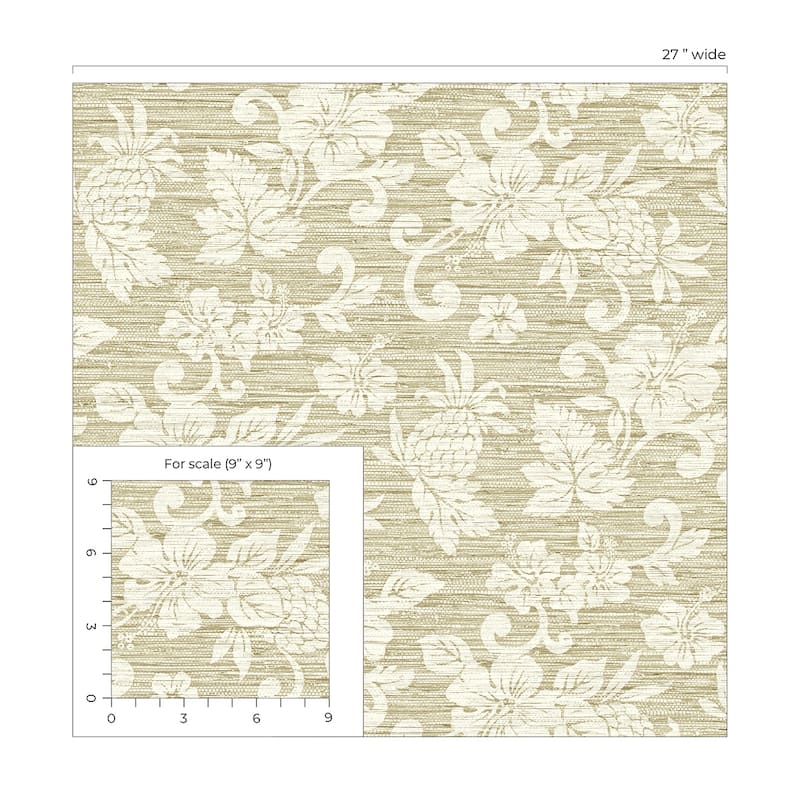Seabrook Designs Juno Island Floral Unpasted Wallpaper