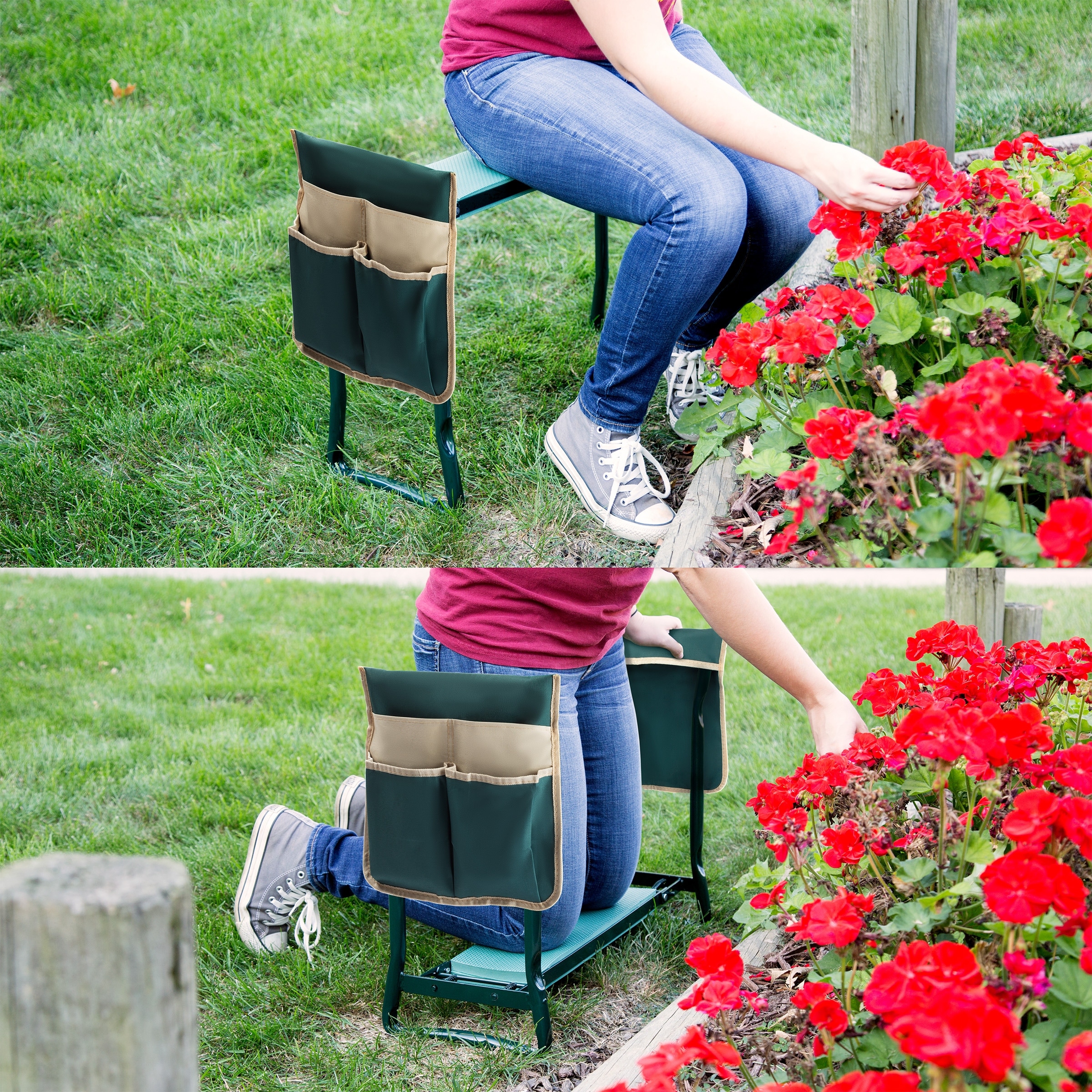 Outsunny folding garden best sale kneeler bench chair