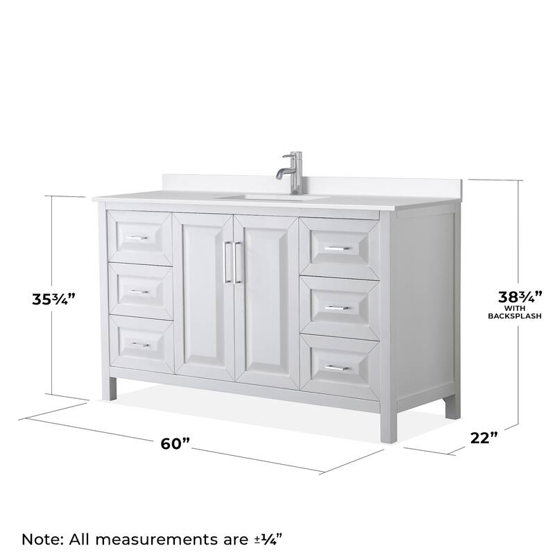 Wyndham Collection WCV252560S-QTZ-UNSMXX Daria 60" Free Standing