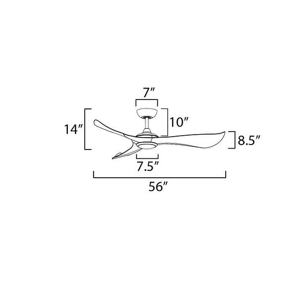 Maxim 88755WT Keanu 56" 3 Blade Indoor / Outdoor LED Ceiling Fan
