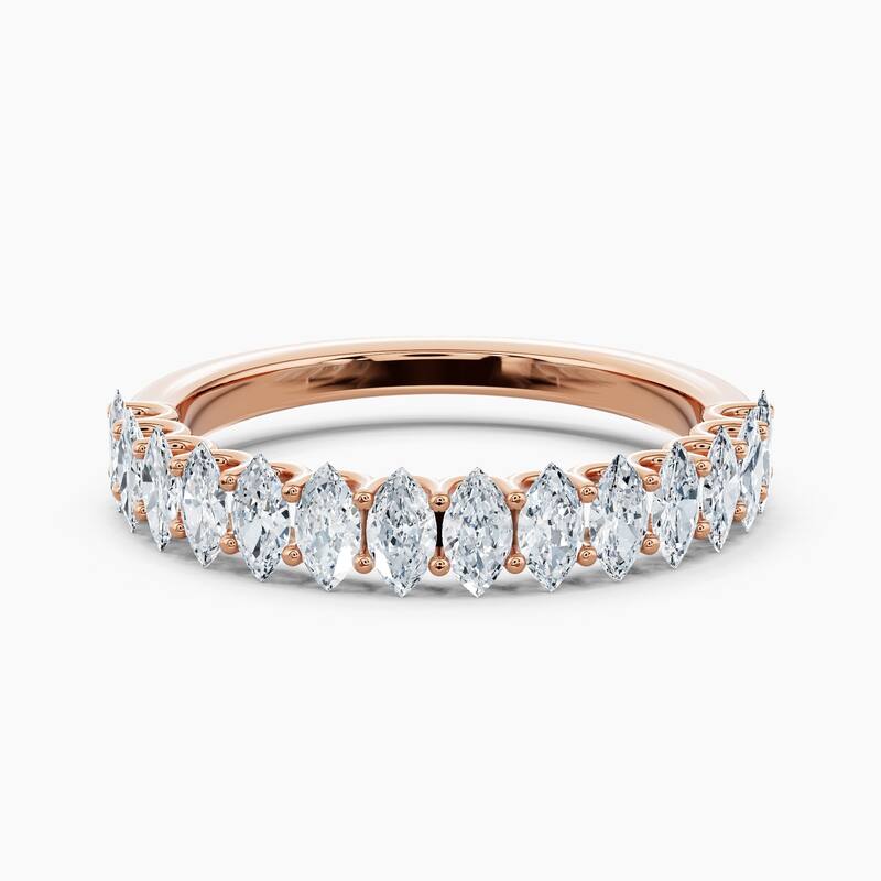 Auriya 14k Gold Marquise North-South Lab Grown Diamond Half Eternity Band 1.40 - 5.25 ct. tw. (F-G, VS) - 1.40 ct. wt. - 5.5 - Rose