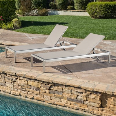 Cape Coral Mesh Chaise Lounge (Set of 2) by Christopher Knight Home