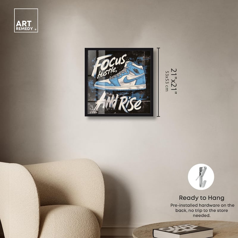 Hustle and Rise Sneaker Shadowbox by Art Remedy