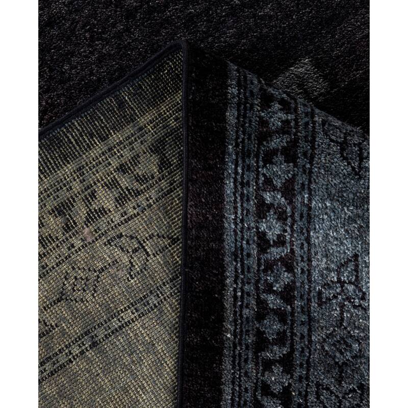 Overdyed One-of-a-Kind Hand-Knotted Area Rug - Black - 10' 5" x 14' 8"