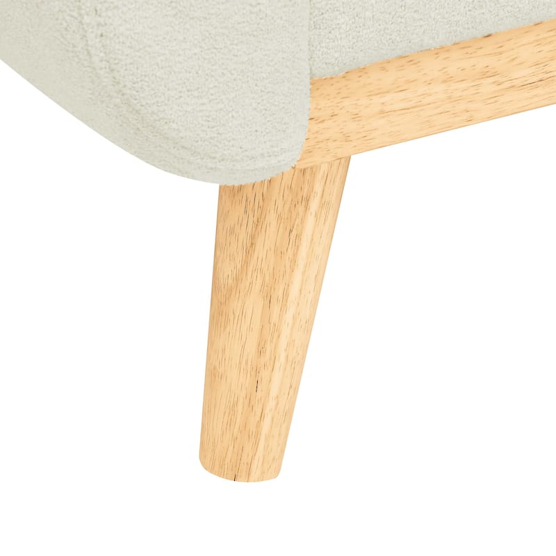 Homy Casa 2-Seater Sofa, Tufted Linen, Wood Legs