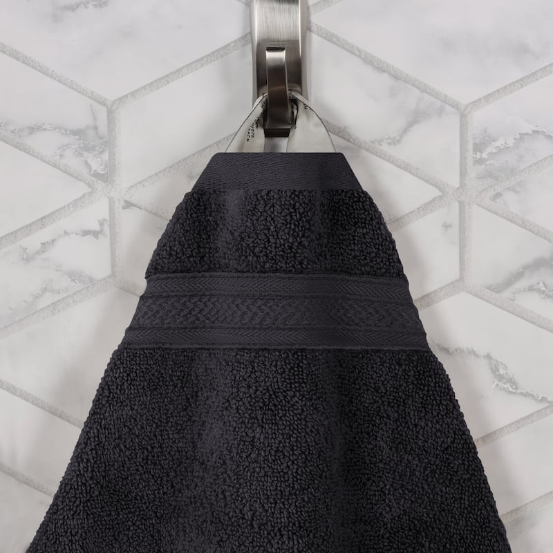 Superior Chevron Zero Twist Solid and Jacquard Cotton 6 Piece Towel Set