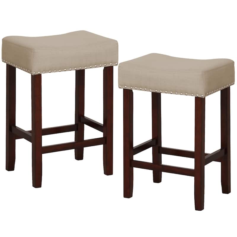 Gymax Set of 4 Bar Stools Counter Height Saddle Kitchen Chairs w/