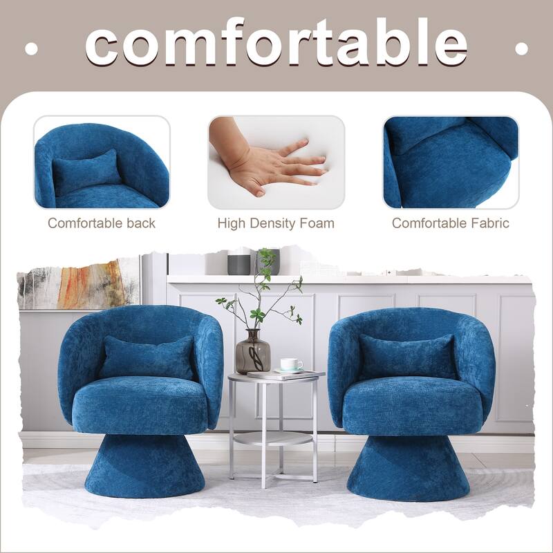 Upholstered Swivel Armchair (Set of 2)