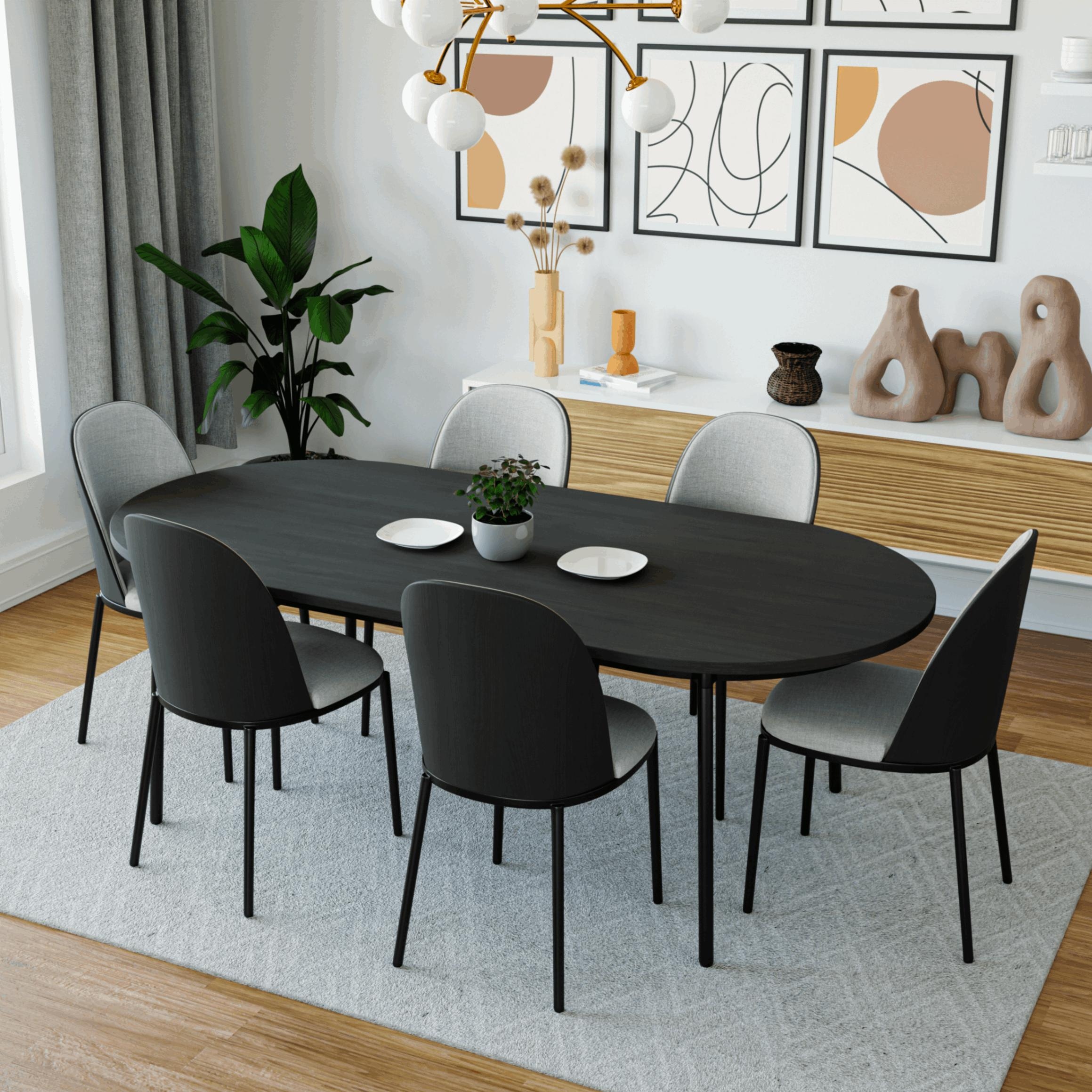 Oval mid century modern dining table deals