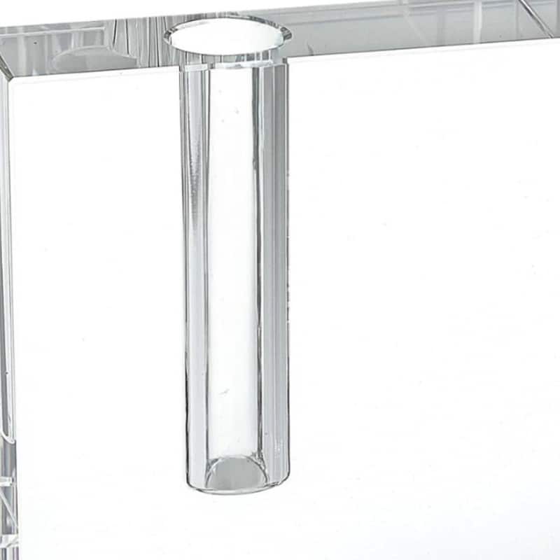 HomeRoots 6" Clear Square Lead Free Crystal Bud Vase