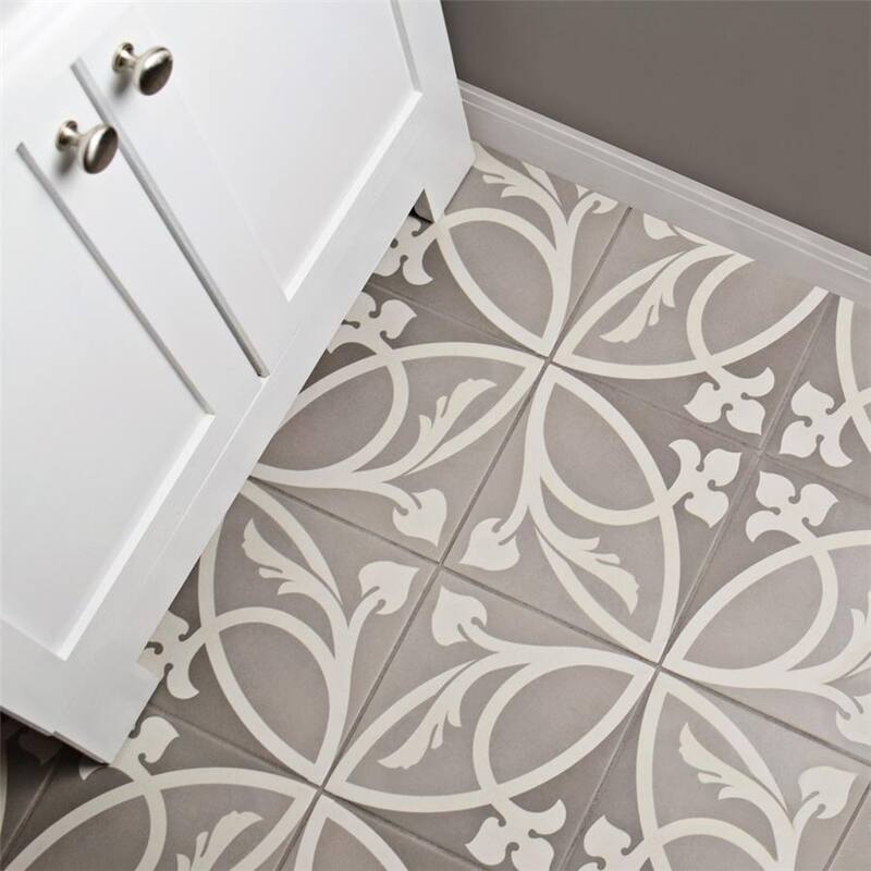 Merola Tile Caprice Liberty Taupe Encaustic 7.86" x 7.86" Porcelain Floor and Wall Tile