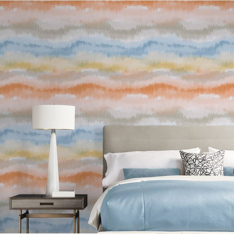 Luxe Haven Ikat Waves Peel and Stick Wallpaper