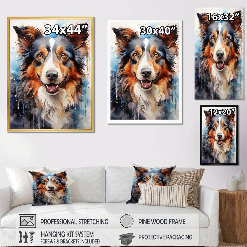 Designart "Border Collie Brilliance " Dog Wall Art