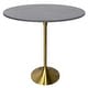 preview thumbnail 15 of 21, LeisureMod Verve 48" Round Bar Dining Table with Sintered Stone TableTop and Brushed Gold Base for Kitchen & Dining Room Marble Grey