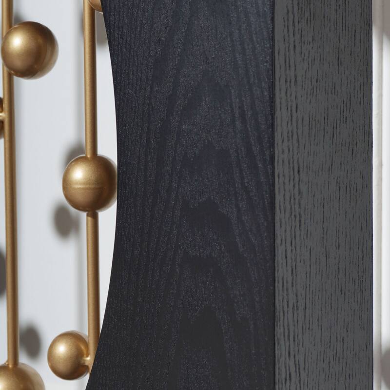 56" Console Table with Circular Cutouts & Gold Accents
