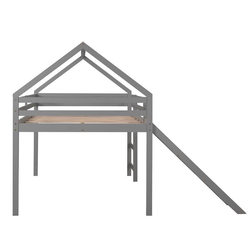 Loft Bed with Slide, House Bed with Slide