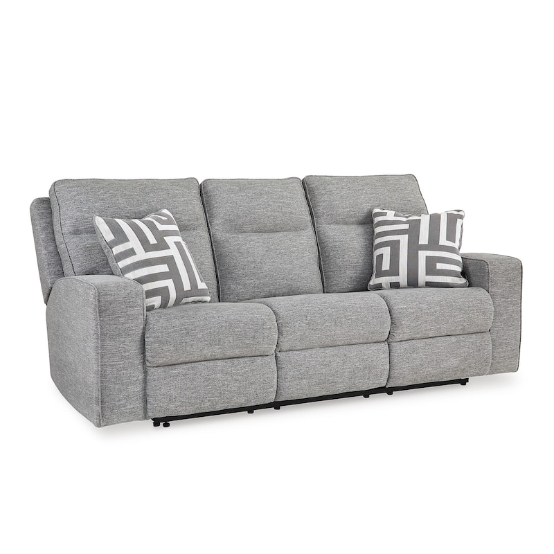 Signature Design by Ashley Biscoe Pewter Power Reclining Sofa - 88" W x 43" D x 42" H