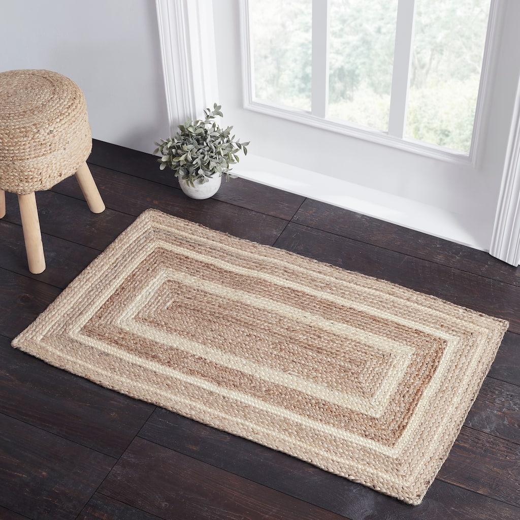 Natural & Creme Jute Rug Rect w/ Pad 27x48 - 3'6"