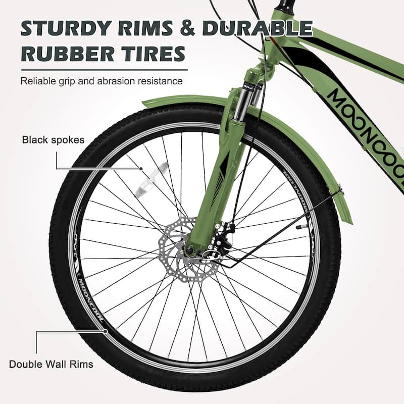 DoCred Mountain Tricycle 7 Speed 3 Wheel Bike with Basket