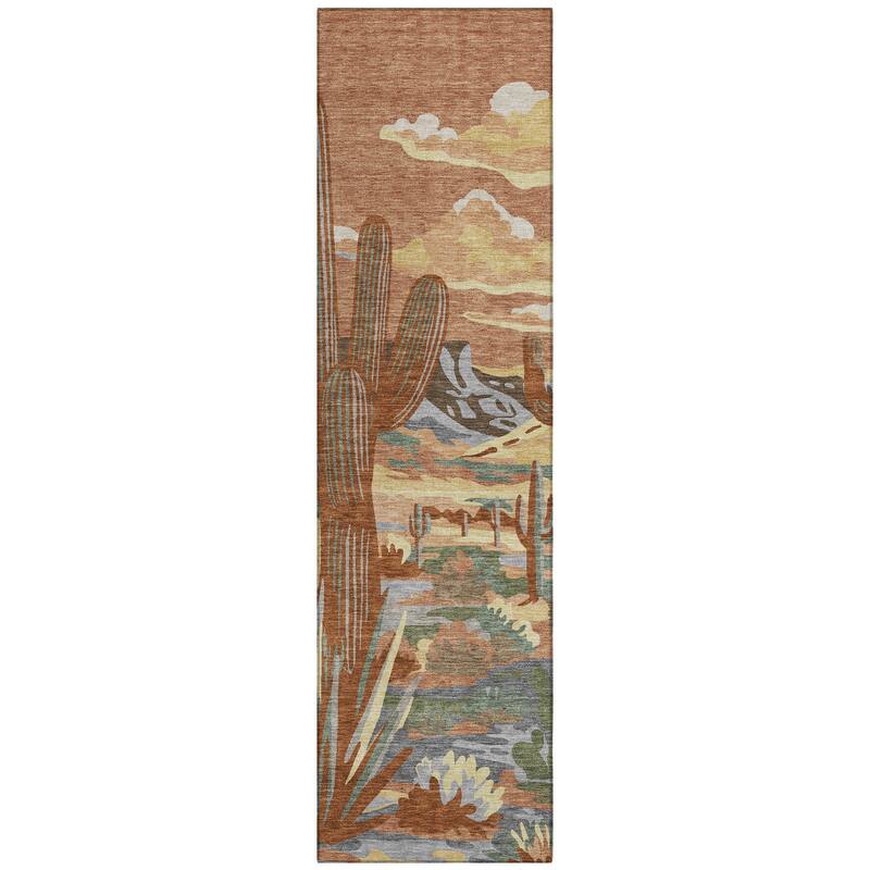 Machine Washable Indoor/ Outdoor Southwestern Mesa Chantille Rug