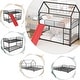 preview thumbnail 36 of 43, Friendly Design Twin Over Twin Metal Frame Bunk Bed Kids House Bed with Slide,Stairs,Two Separate Small Beds