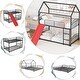 preview thumbnail 20 of 43, Twin over Twin Metal Bunk Bed with Slide & Roof