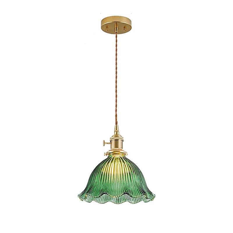 Farmhouse island lights Magnolia green dining light copper, glass pendant light