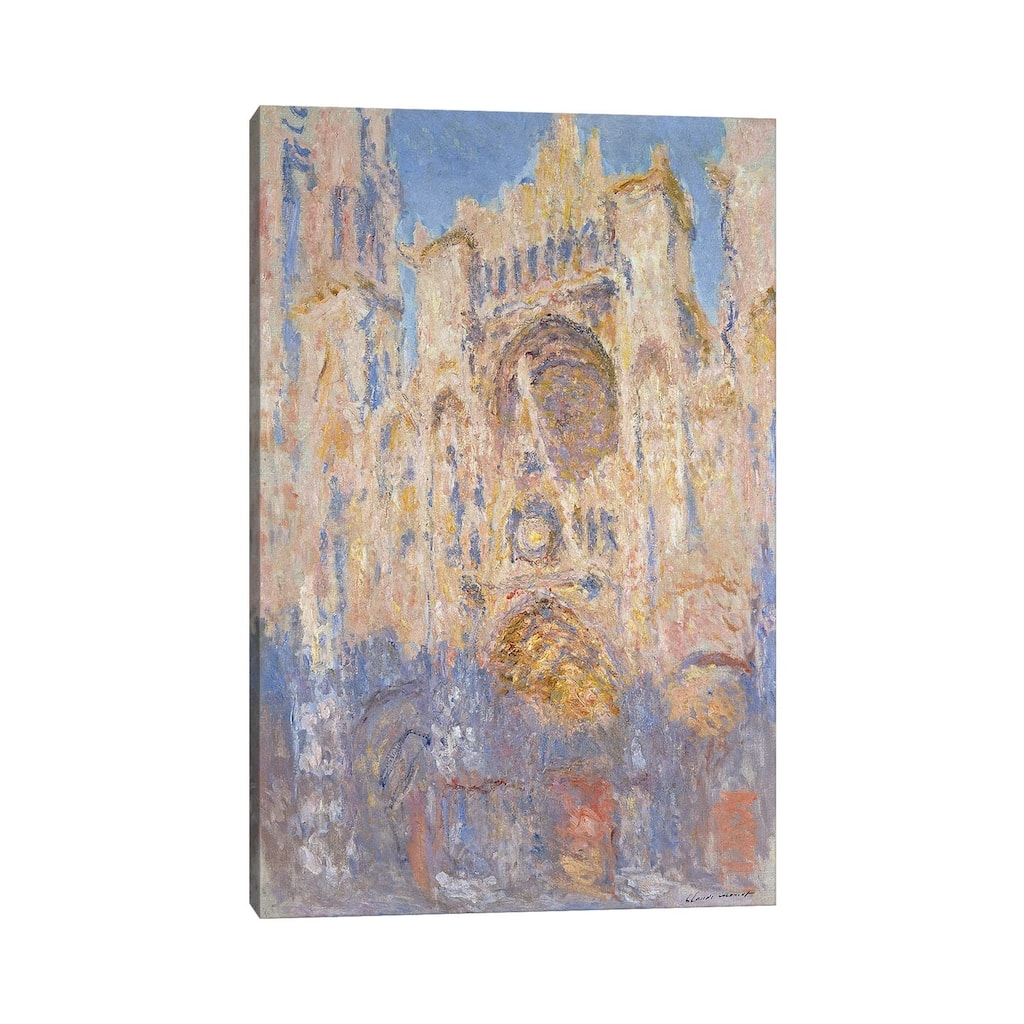iCanvas "Rouen Cathedral, Effects of Sunlight, Sunset, 1892 " by Claude Monet Canvas Print