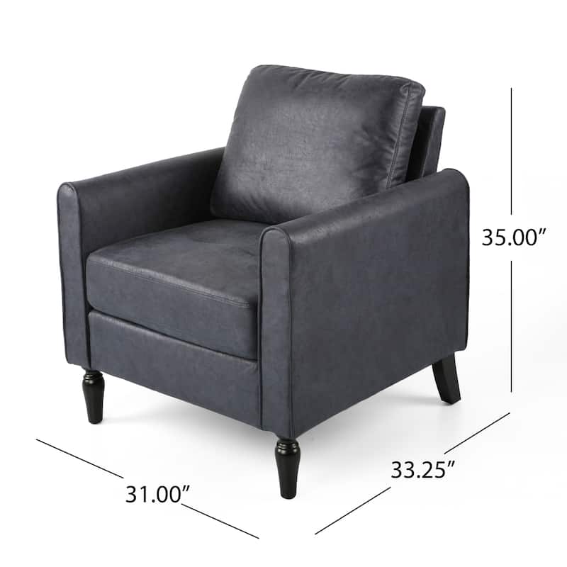 Modern 31" Microfiber Club Chair with Tapered Legs and Thick Seat Cushions