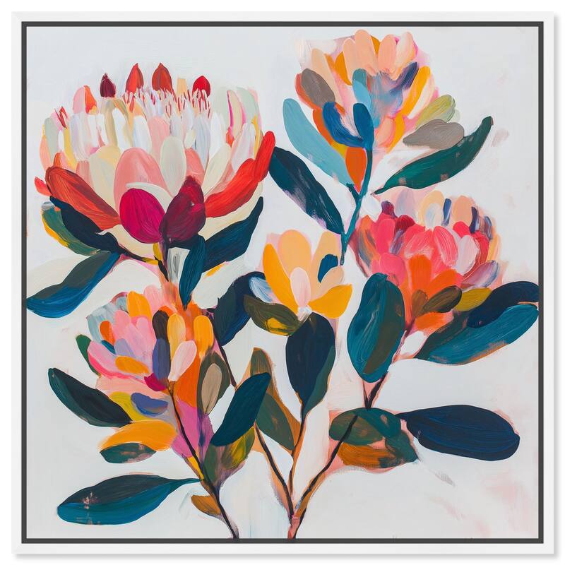 Contemporary Flora I Canvas by Art Remedy - White - 16" x 16"