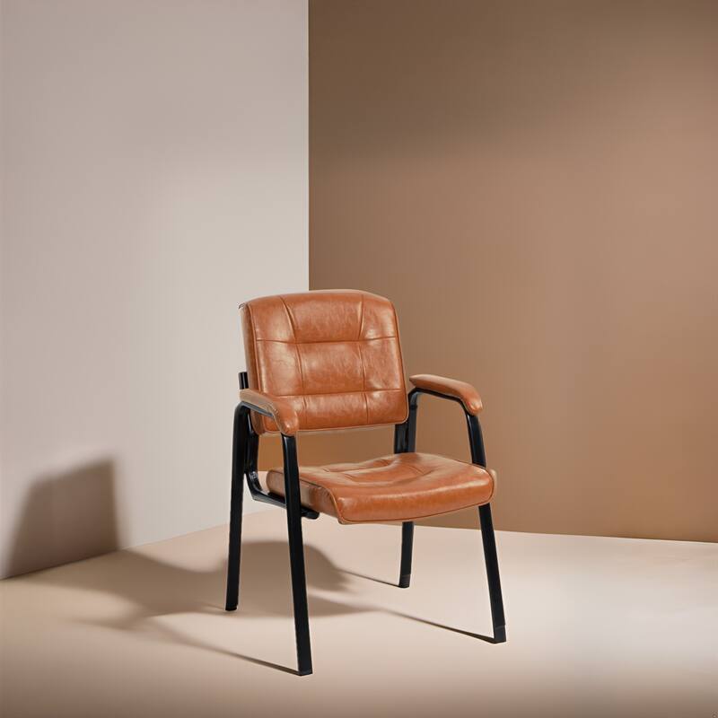 Heavy Duty Executive Chair with Padded Arm Rest - Leather Guest Chairs
