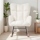 preview thumbnail 36 of 51, Teddy Fabric Tufted Glider Rocking Chair with Metal Frame Ivory