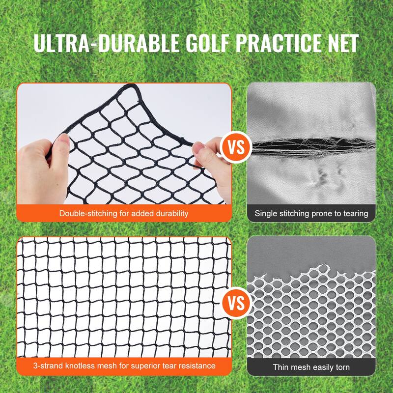 Golf Net Sports Netting Barrier for Backyard Driving Training Swing - Black 10X15 feet single net