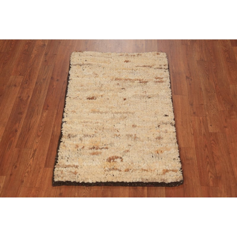 Moroccan Indian Accent Rug Handmade Abstract Foyer Wool Carpet - 2'0"x 3'0"