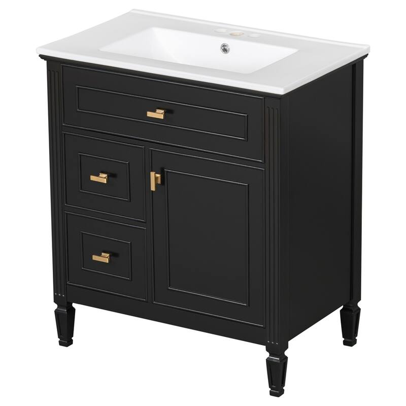 Freestanding Bathroom Cabinet,Tilt-Out Laundry Hamper,Adjustable Shelf