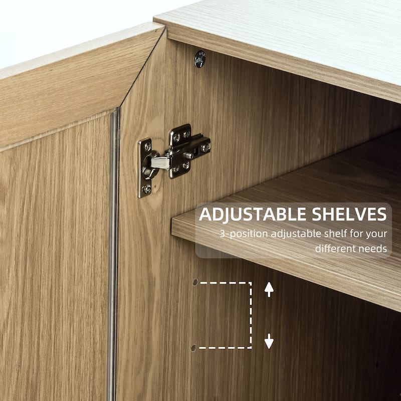 Solid Wood Stackable Cabinet&Sideboard with Adjustable Shelves - 62"x31"