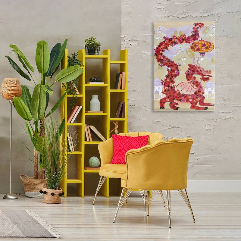 Stupell Dragon & Lantern Mythology Canvas Wall Art Design By Kay Widdowson
